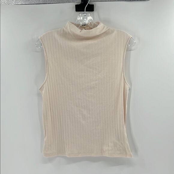 Madewell Women's Ribbed Mockneck Tank - Light Cream - Medium - NWT - Picture 1 of 8